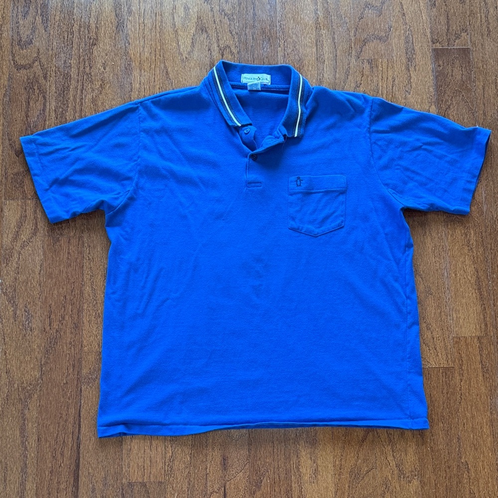 Royal Blue Polo with Stripe Collar